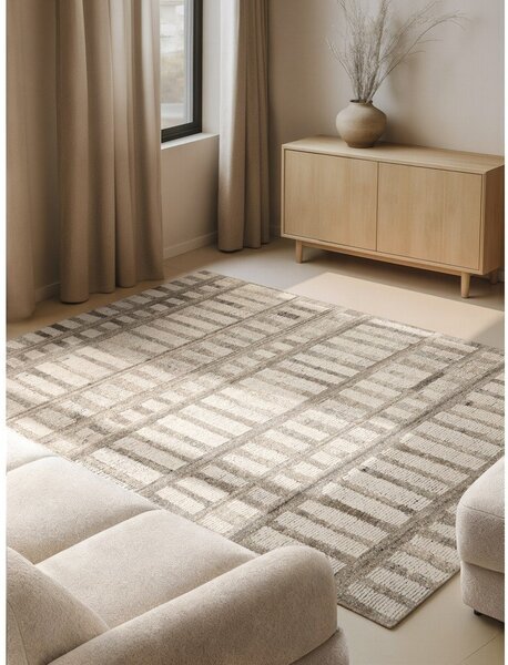Krem ručno rađen vunen tepih 80x150 cm Boho 1.0 Linara – Vikosa