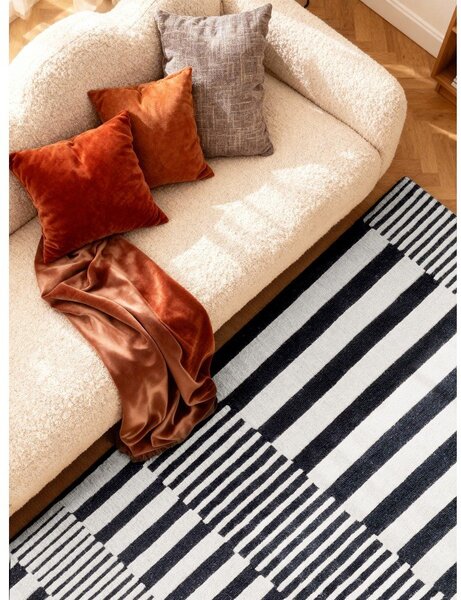 Crno-bijeli ručno rađen vunen tepih 120x180 cm Stryve Pulse – Elle Decoration