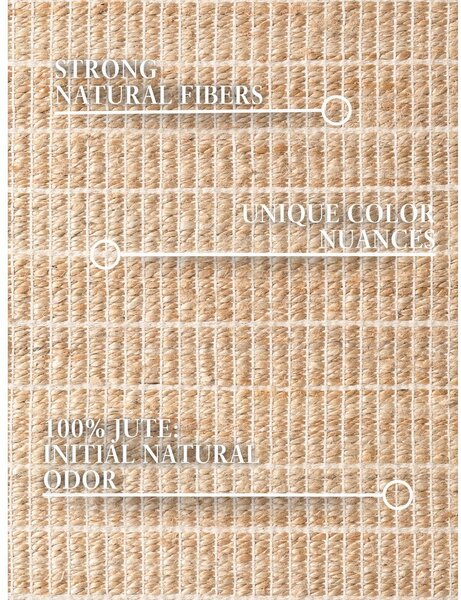 Obostrani/ručno rađen tepih od mješavine jute u prirodnoj boji 120x170 cm Birka – Villeroy&Boch