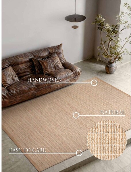 Obostrani/ručno rađen tepih od mješavine jute u prirodnoj boji 120x170 cm Birka – Villeroy&Boch