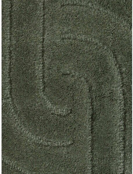 Tamno zeleni ručno rađen vunen tepih 160x230 cm Arcura – Vikosa
