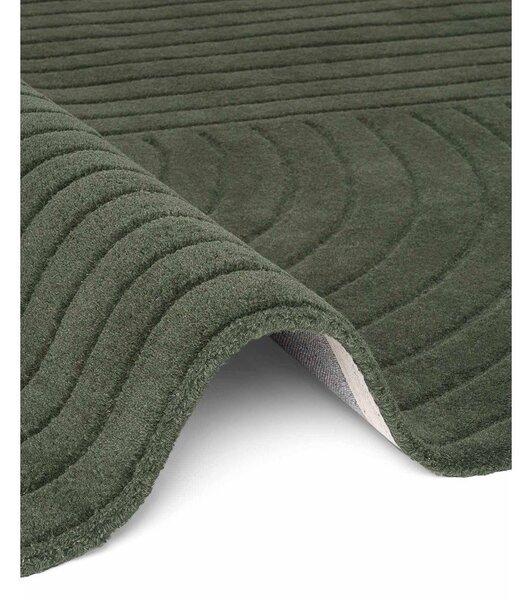 Tamno zeleni ručno rađen vunen tepih 160x230 cm Arcura – Vikosa