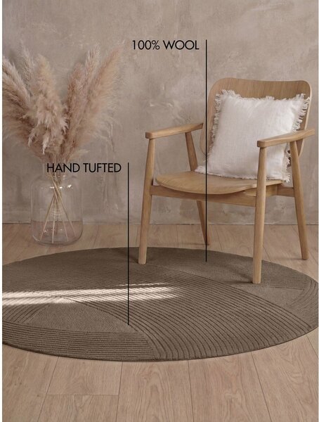 Smeđi vunen okrugao tepih ø 160 cm Kensington Victoria – Ted Baker