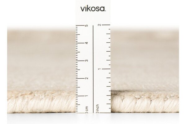 Ručno rađen okrugao tepih viskozan boje slonovače ø 120 cm Noemi – Vikosa