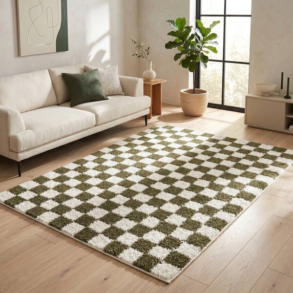 Tamno zeleni/krem tepih 120x170 cm Grida – ESTE