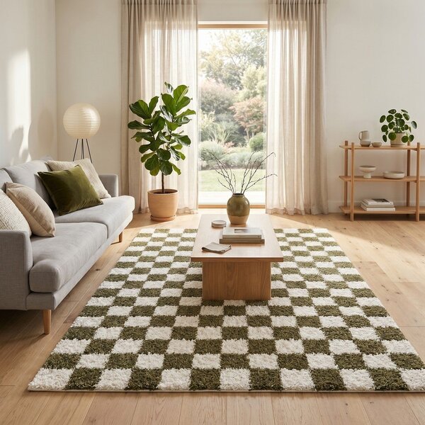 Tamno zeleni/krem tepih 120x170 cm Grida – ESTE