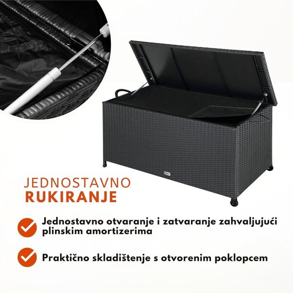Kutija za odlaganje od poliratana RICCO, 117 x 53 x 60cm, crna Casaria