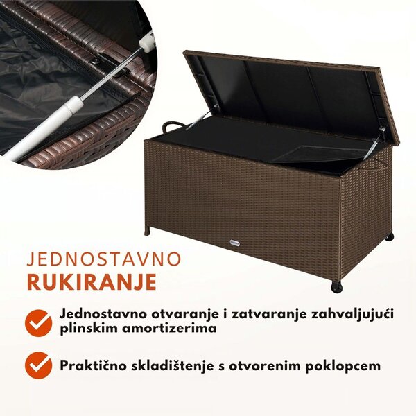 Kutija za odlaganje od poliratana RICCO, 117 x 53 x 60 cm, tamno smeđa Casaria