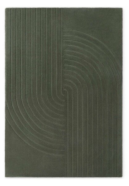 Tamno zeleni ručno rađen vunen tepih 160x230 cm Arcura – Vikosa