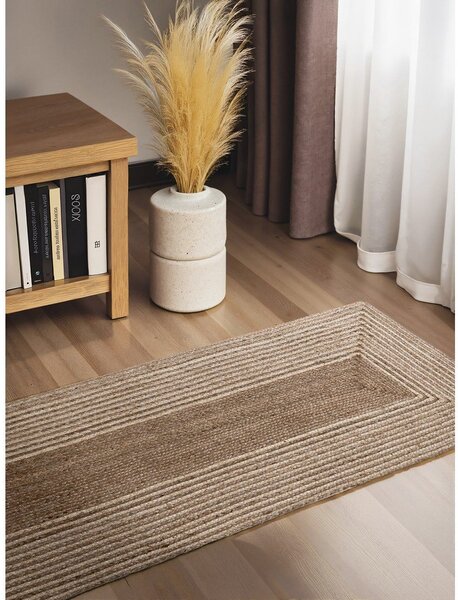 Obostrana/ručno rađena jutena staza u svijetloj prirodnoj boji/u tamnoj prirodnoj boji 80x200 cm Juno – Hanse Home