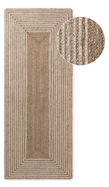 Obostrana/ručno rađena jutena staza u svijetloj prirodnoj boji/u tamnoj prirodnoj boji 80x200 cm Juno – Hanse Home