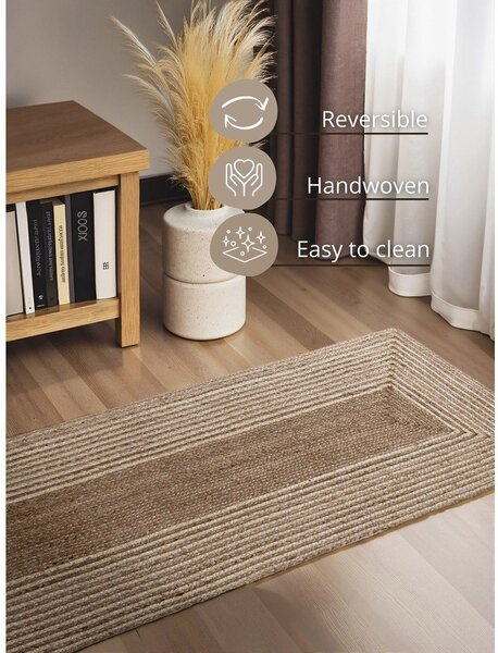 Obostrana/ručno rađena jutena staza u svijetloj prirodnoj boji/u tamnoj prirodnoj boji 80x200 cm Juno – Hanse Home