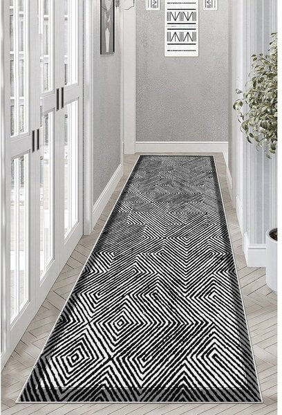 Crno-bijela periva staza 80x200 cm Rimio – Vitaus