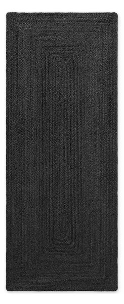 Crna obostrana/ručno rađena jutena staza 80x200 cm Juno – Hanse Home