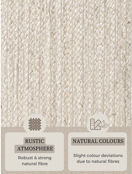 Krem obostrani/ručno rađen juten tepih 160x230 cm Braided – Hanse Home