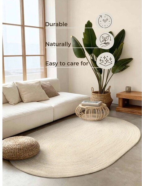 Krem obostrani/ručno rađen juten tepih 160x230 cm Braided – Hanse Home