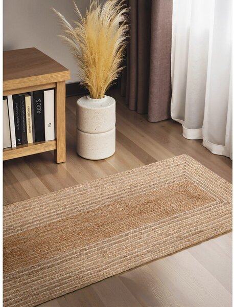 Obostrana/ručno rađena jutena staza u prirodnoj boji/u svijetloj prirodnoj boji 80x200 cm Juno – Hanse Home