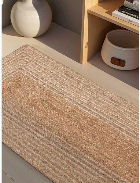 Obostrana/ručno rađena jutena staza u prirodnoj boji/u svijetloj prirodnoj boji 80x200 cm Juno – Hanse Home