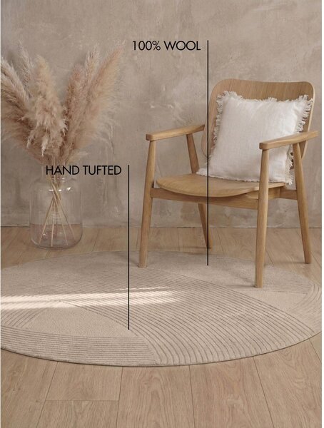Bež vunen okrugao tepih ø 160 cm Kensington Victoria – Ted Baker