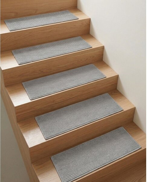 Sivi set tepiha za stepenice 16 kom 25x65 cm Silio – Vitaus