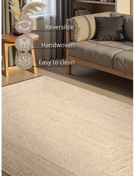 Krem obostrani/ručno rađen juten tepih 80x150 cm Juno – Hanse Home