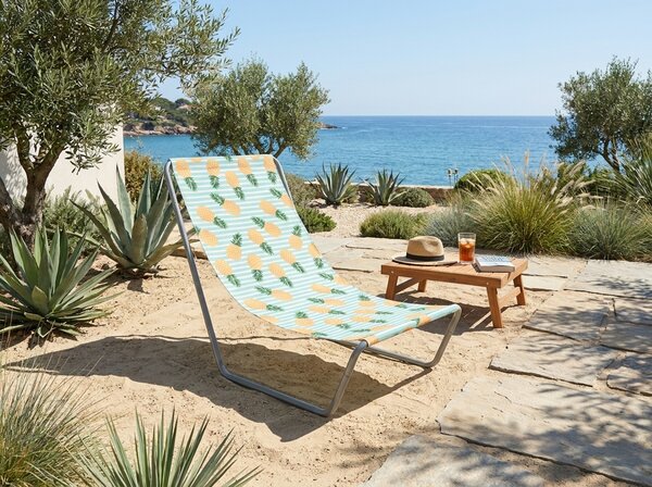 Sklopivi plažni ležaljka SAND PINEAPPLE, šarena