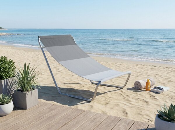 Sklopiva ležaljka za plažu SAND, sive pruge