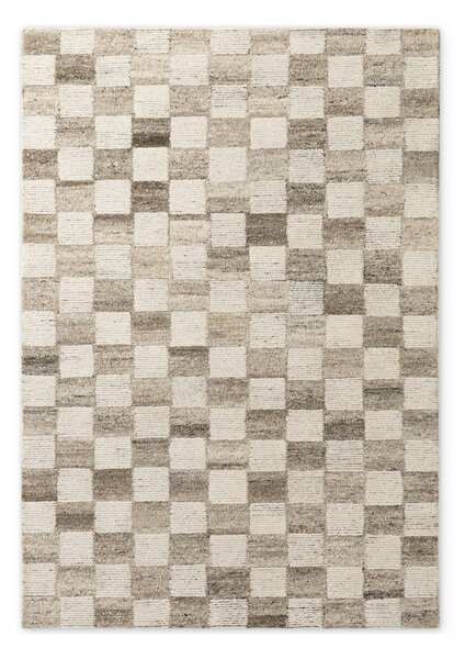 Krem ručno rađen vunen tepih 80x150 cm Boho 1.0 Quadra – Vikosa