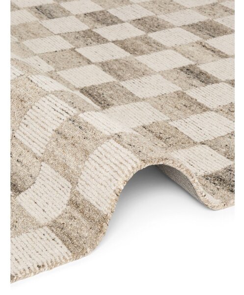 Krem ručno rađen vunen tepih 80x150 cm Boho 1.0 Quadra – Vikosa