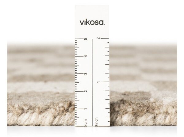 Krem ručno rađen vunen tepih 80x150 cm Boho 1.0 Quadra – Vikosa