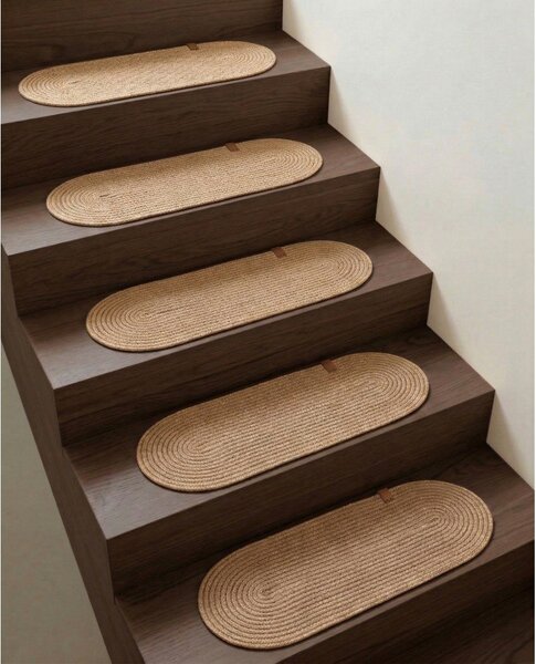 Set tepiha za stepenice 16 kom u prirodnoj boji 25x65 cm Milo – Vitaus