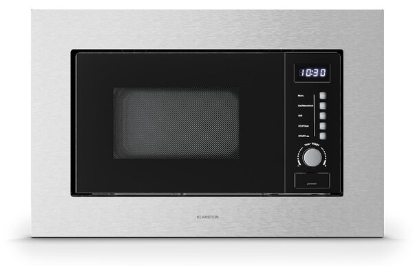 Klarstein Ugradbena mikrovalna pećnica Verosteel s roštiljem | Roštilj 800 W | Mikrovalna pećnica 700 W | 60 cm