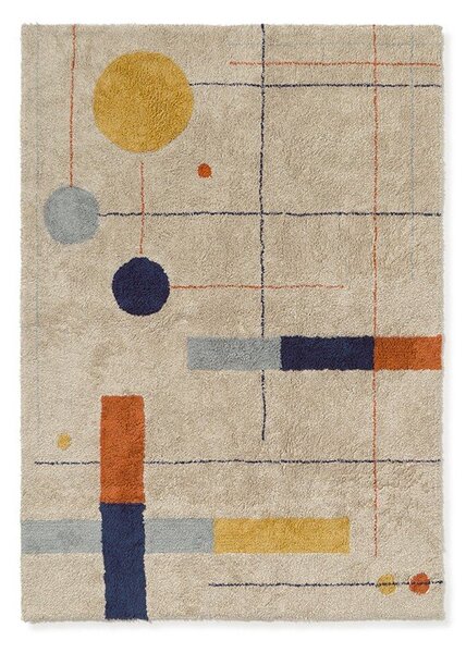 Bež periv/ručno rađen pamučan tepih 120x160 cm Geometrical Shapes – Lorena Canals