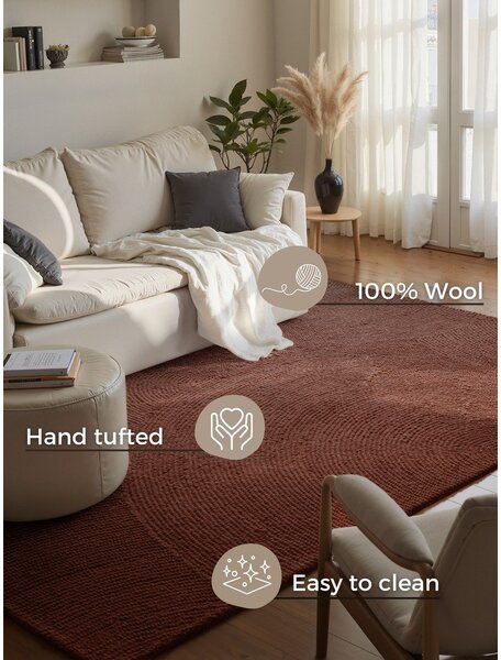 Ciglasti ručno rađen vunen tepih 80x150 cm Calmio – Hanse Home