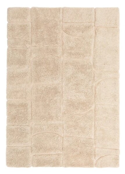 Krem ručno rađen vunen tepih 200x300 cm Nak – Kave Home