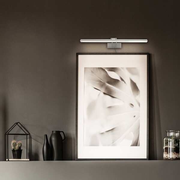 Steinhauer Litho LED zidna svjetiljka, čelik, metal, CCT, širina 60 cm, prigušiva, Metalik, Dnevni boravak/blagovaonica, Metal, Zidni kvadrat