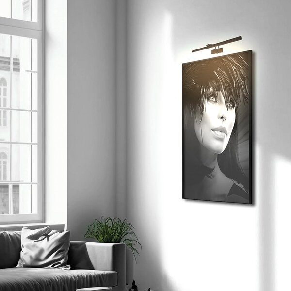 Steinhauer Litho LED zidna svjetiljka, crna, metal, CCT, širina 60 cm, prigušiva, Crno, Dnevni boravak/blagovaonica, Metal, Zidni kvadrat