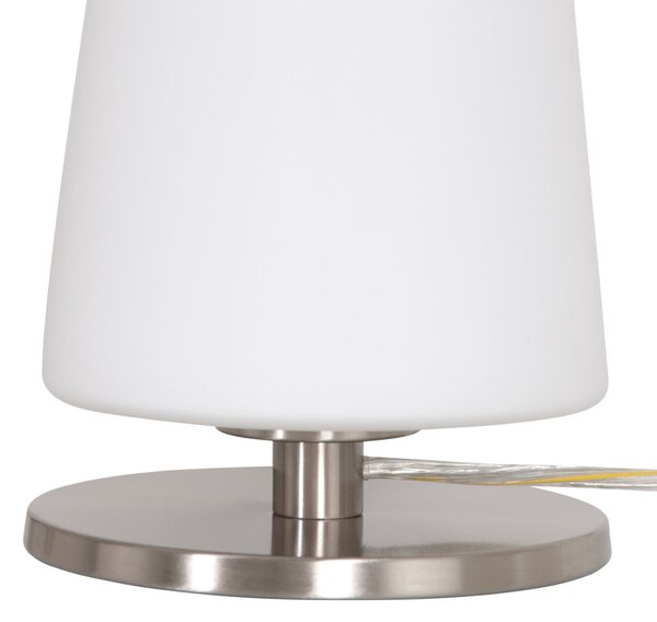 Steinhauer Ancilla stolna lampa, čelik, visina 26 cm, metal, staklo, E27, Bijela, Dnevni boravak/blagovaonica, Staklo