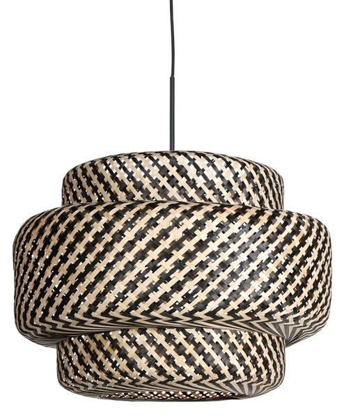 Steinhauer Sparkled Light 4478ZW viseća lampa, pleteni bambus, Ø 53 cm, prigušiva, Crno, Dnevni boravak/blagovaonica, Bambus