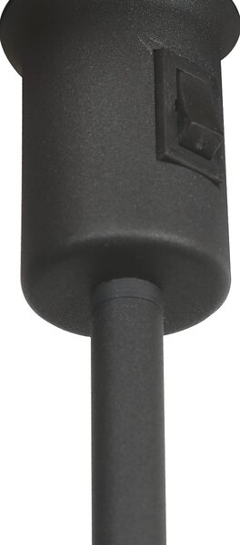 Mexlite Stolna lampa Noor, crni/blatno-sivi lan, visina 50 cm, E27, Crno, Dnevni boravak/blagovaonica, Metal