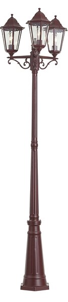 Klasična vanjska svjetiljka tamnocrvena 220 cm 3 svjetla IP44 - Havana