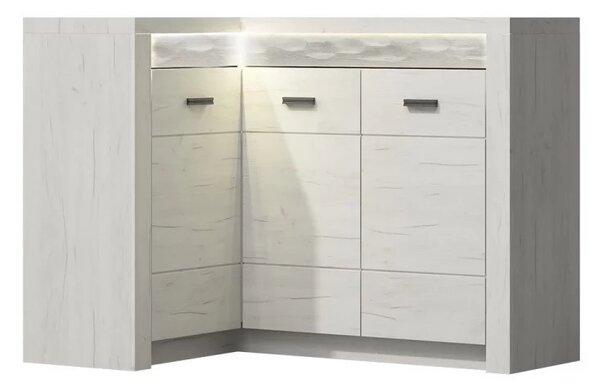 Kutna komoda Nadenas N15 O (hrast craft bijeli)