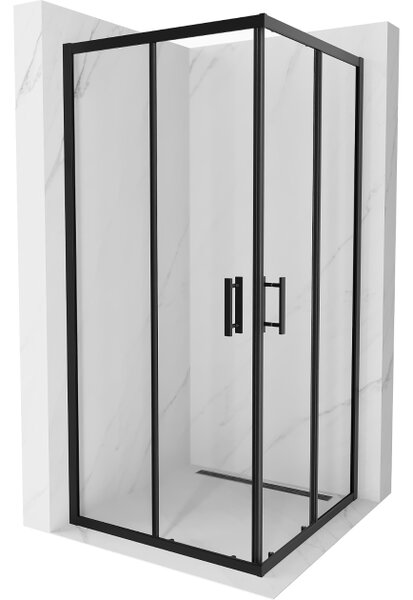Mexen Rio četvrtasta tuš kabina 90 x 90 cm, prozirna, crna - 860-090-090-70-00