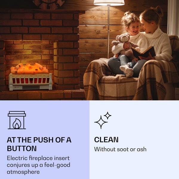 Klarstein Kamini FXL 2G Električni kamin Kamin umetak 1800 W 3D LED iluzija plamena