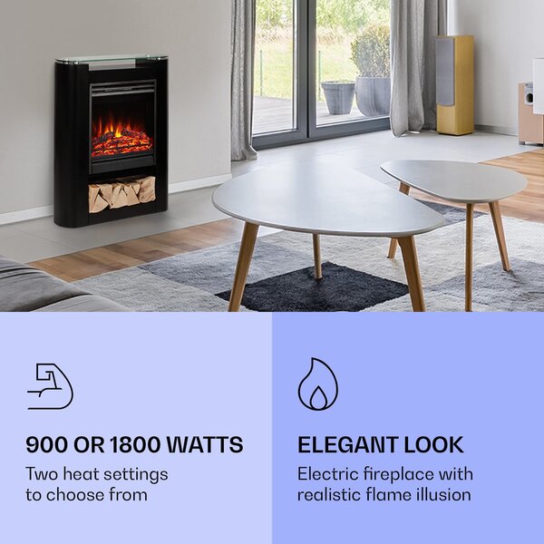 Klarstein Studio 5 Arc električni kamin 1800 W LED plamen ventilator daljinski upravljač