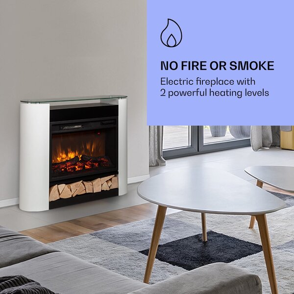 Klarstein Studio 10 Arc električni kamin 1800 W LED plamen ventilator daljinski upravljač