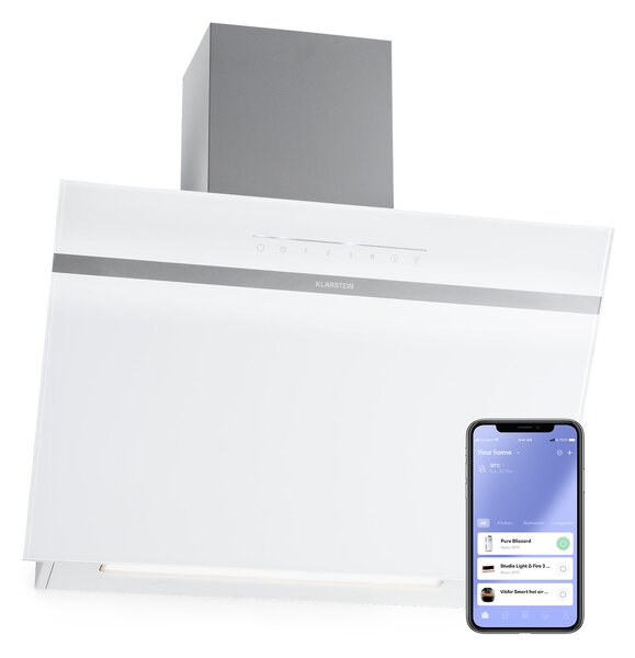 Klarstein Ava 60 Smart, kuhinjska napa, 60cm, zidna, WiFi, A++, 515 m³/h, zaslon osjetljiv na dodir