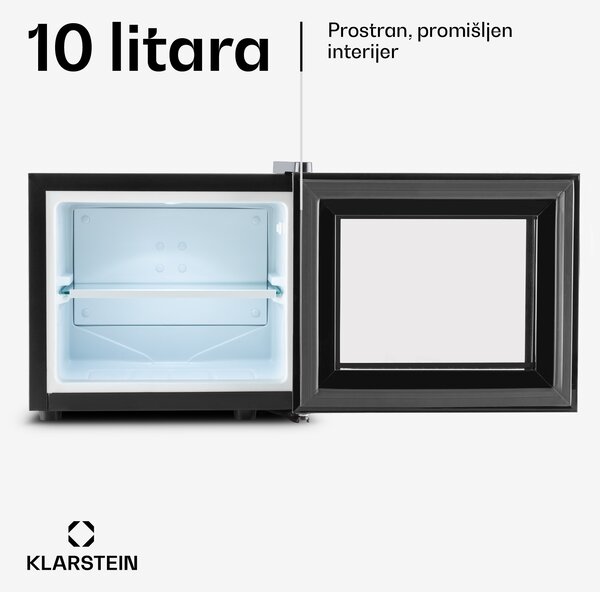 Klarstein FROSTY, CRNI, MINI HLADNJAK, 10 LITARA, 65 W, KLASA B