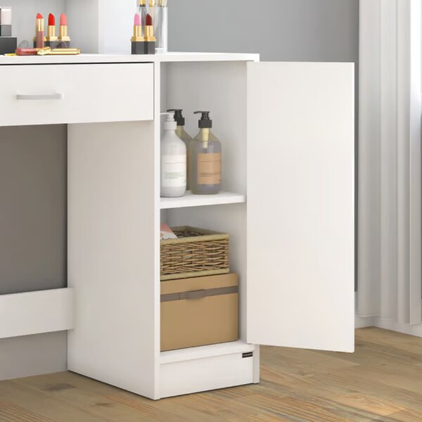 Toaletni stol JOCELYN s rasvjetom, 140×90×40cm, bijela Casaria