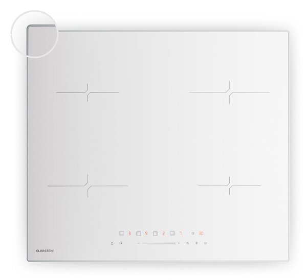 Klarstein Velaire indukcijska ploča za kuhanje, elegantna, minimalistička, snažna, 4 zone za kuhanje, 7000 W, 60 cm